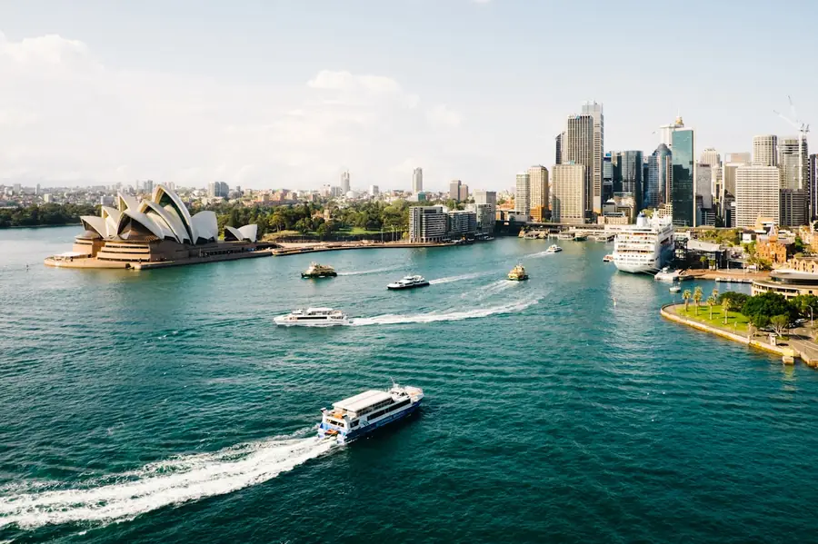 Sydney harbour with the Opera House and city skyline